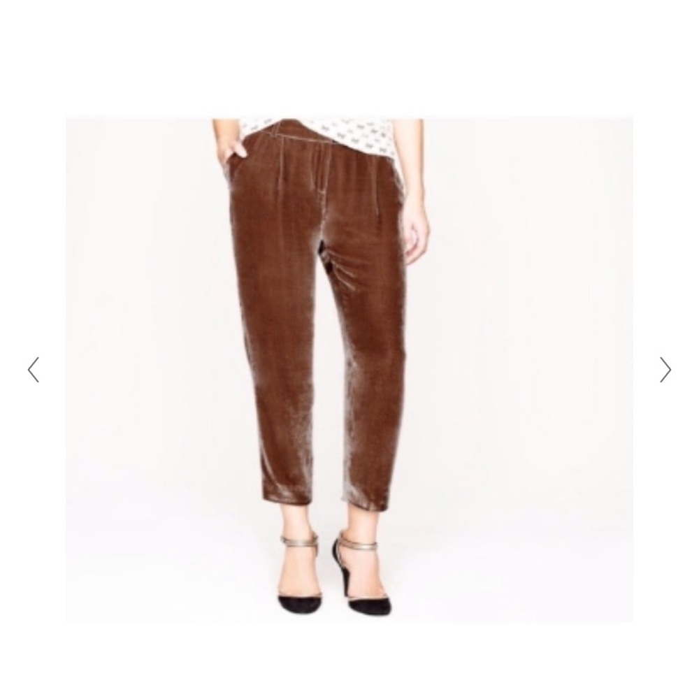 J Crew Collection velvet cropped pant